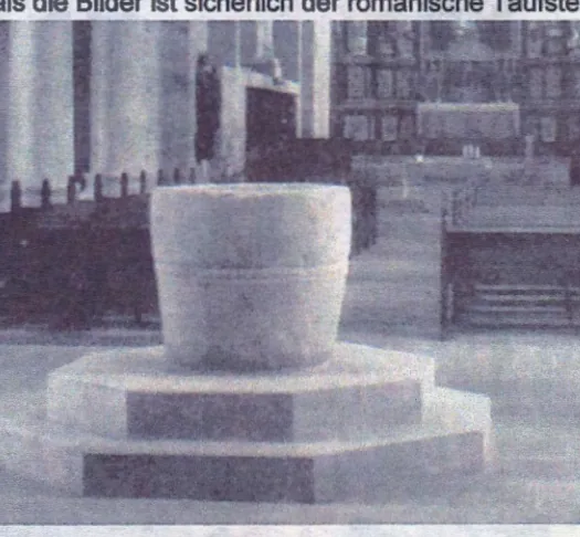 Romanischer Taufstein aus Abberode, Abbildung im Turmfest-Vortrag 1999, S. 7